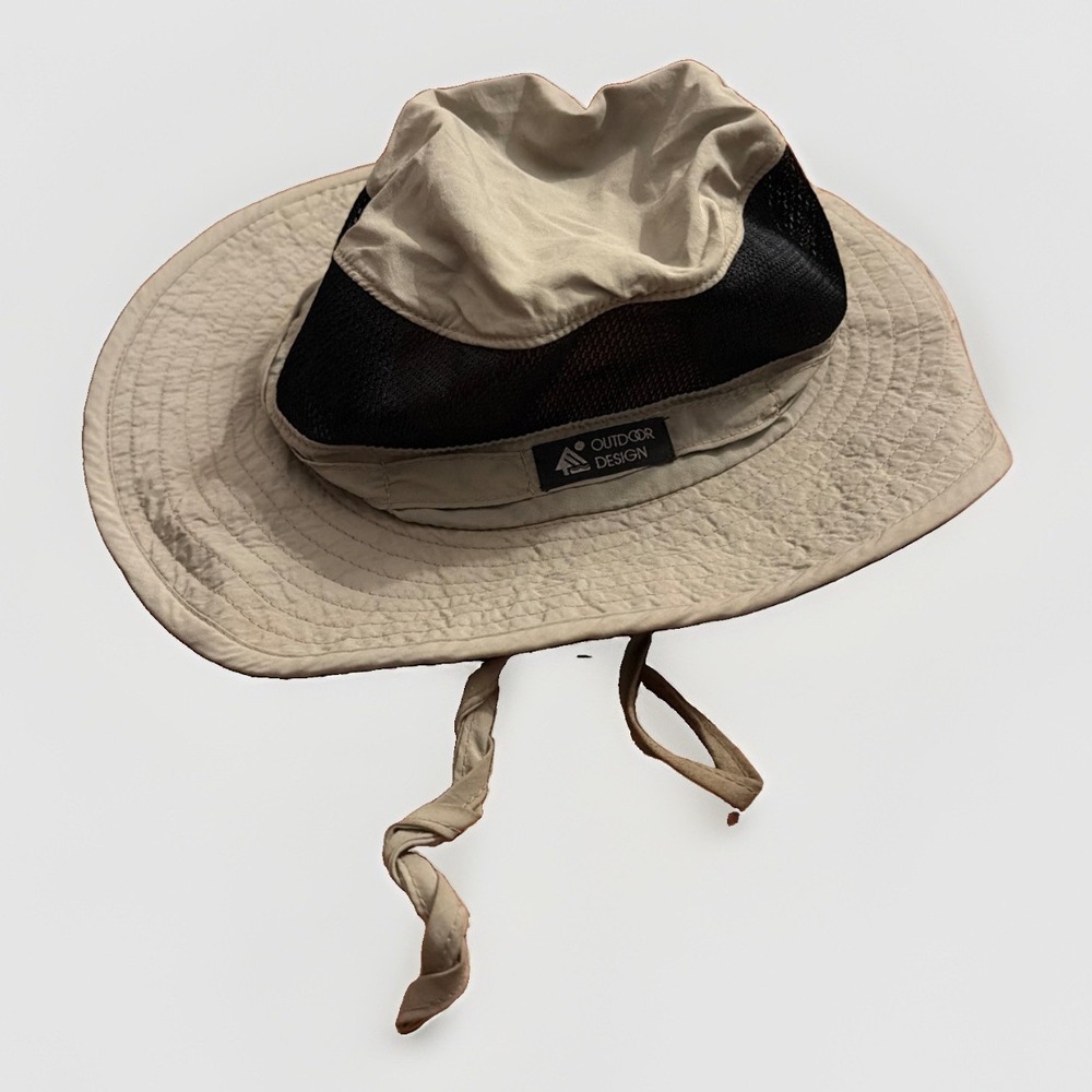 Unisex Dorfman Pacific Solid Hiking Wide Brim Hat M Mesh Cord Sun Protect Nylon